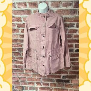 Women's EVRI Cotton Denim Zip Up Utility Lightweight Jacket 0X